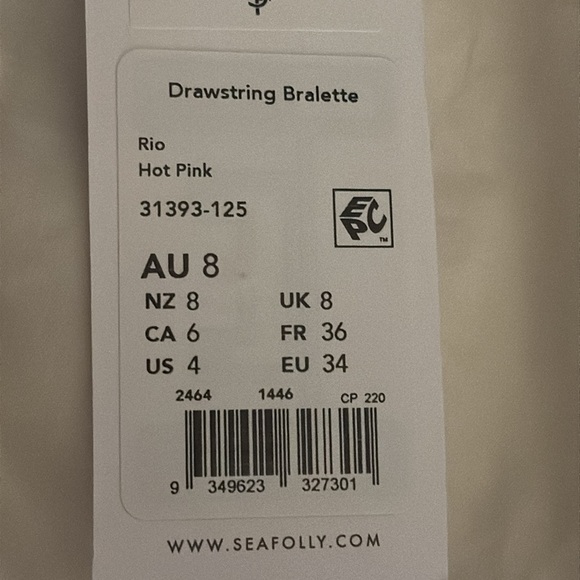 Seafolly Rio Drawstring Bikini Top Beaded‎ Beach Vacation Pool Resort Size 4 S - Picture 9 of 10